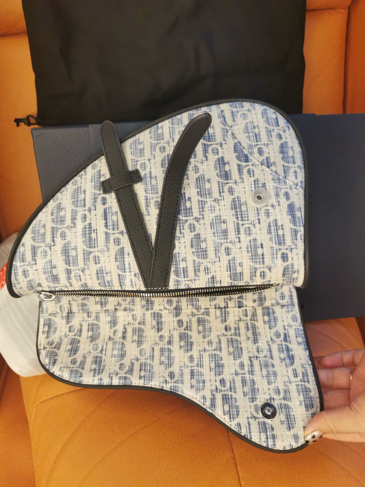 Bolso Dior Saddle azul para hombre