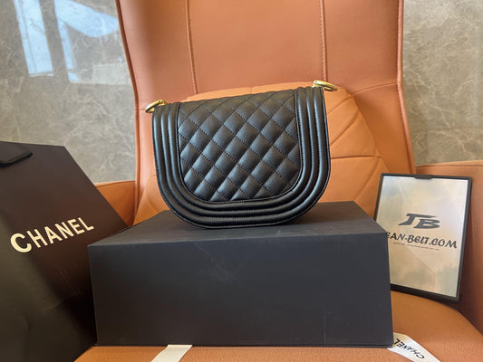 Chanel Boy Saddle Messenger Bag Incas Black Gold
