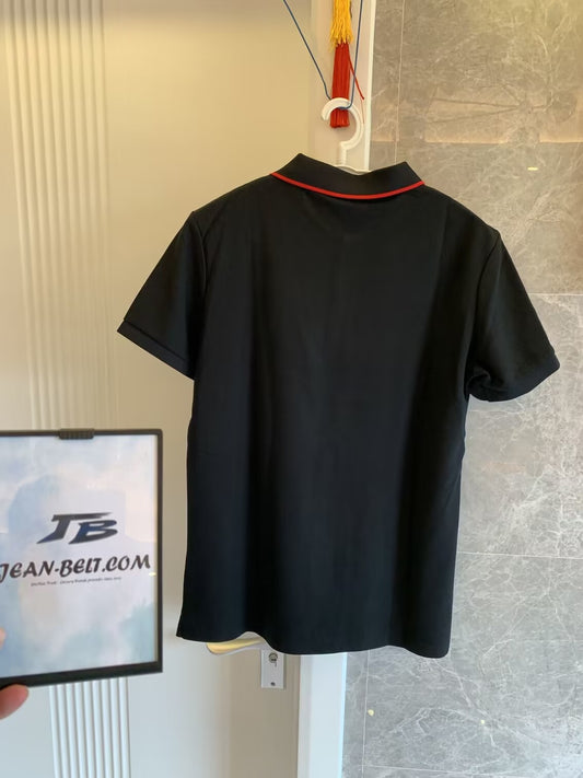 Burberry Logo-Embroidered Polo Shirt - Black