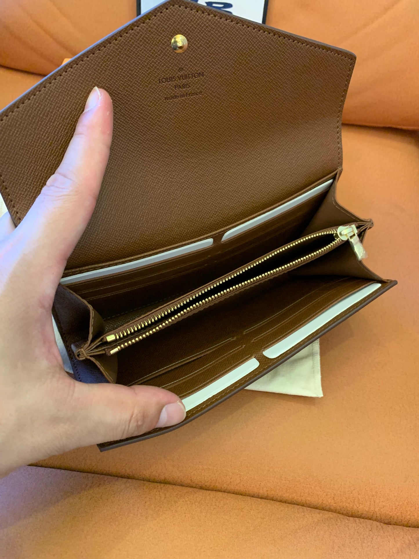 Louis Vuitton monogram canvas wallet with envelope flap