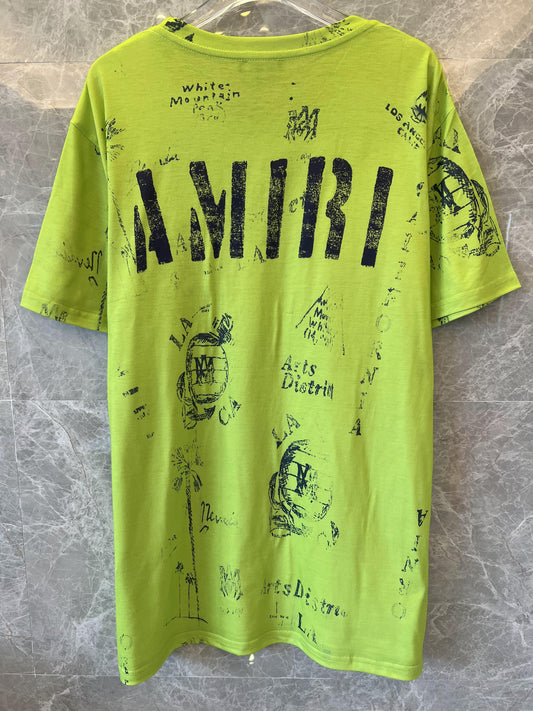 Amiri Graphic Print Neon Green T-shirt