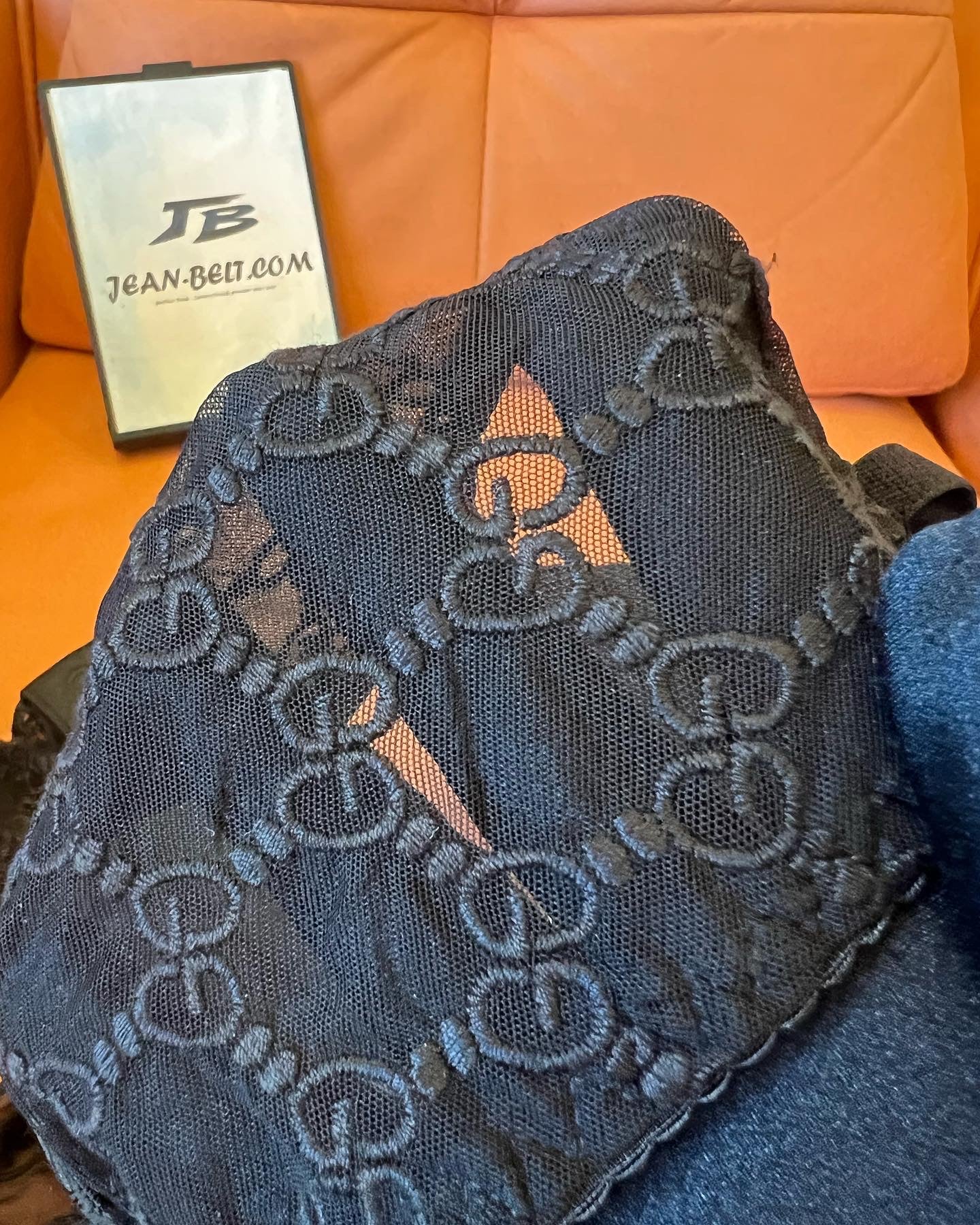 Conjunto de lencería de dos piezas de encaje negro Gucci