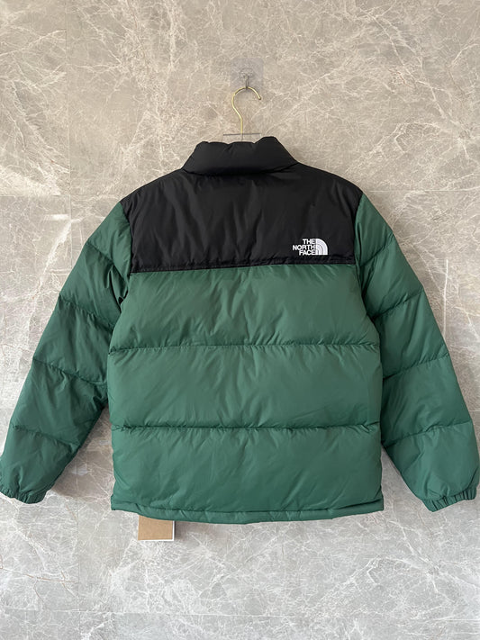 The North Face men's green down jacket