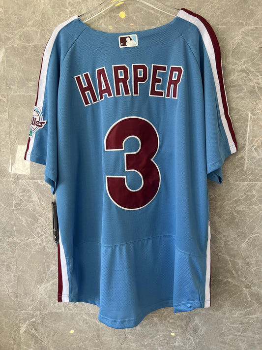 Philadelphia phillies #3 bryce harper official MLB jersey - light blue