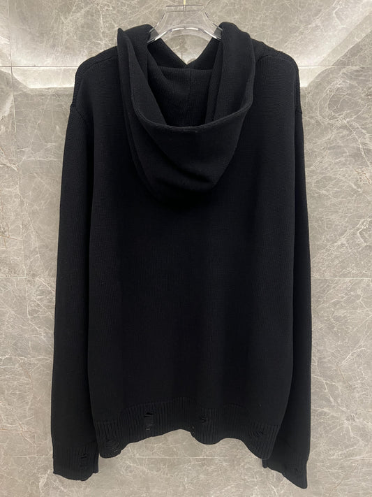 Amiri Black Knit Logo Hoodie