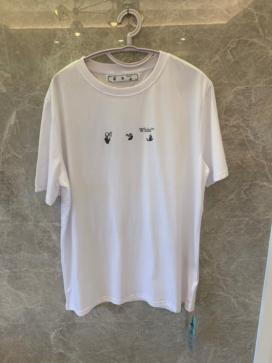 Off-White™ iconic blue brushstroke arrows white t-shirt