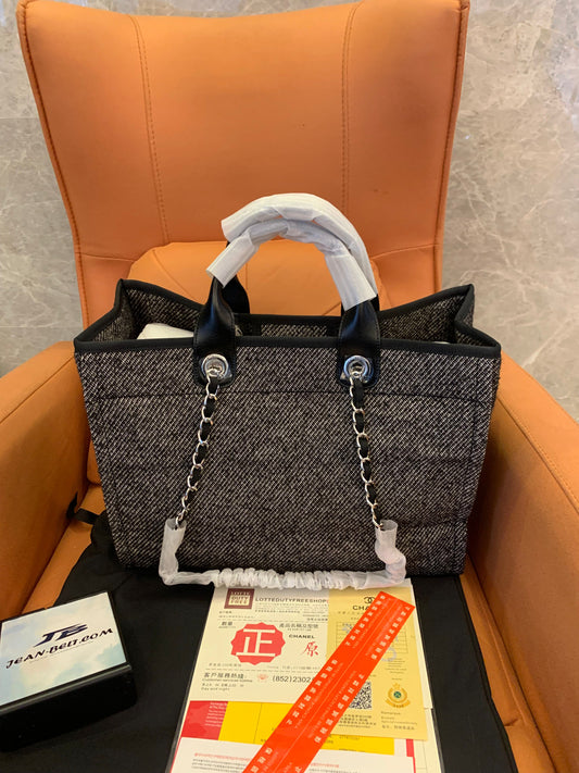 Chanel 2021 Fall/Winter Tote Shopping Bag Black