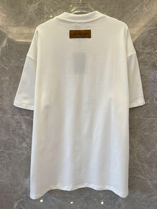 Louis Vuitton pont neuf camiseta gráfica blanca