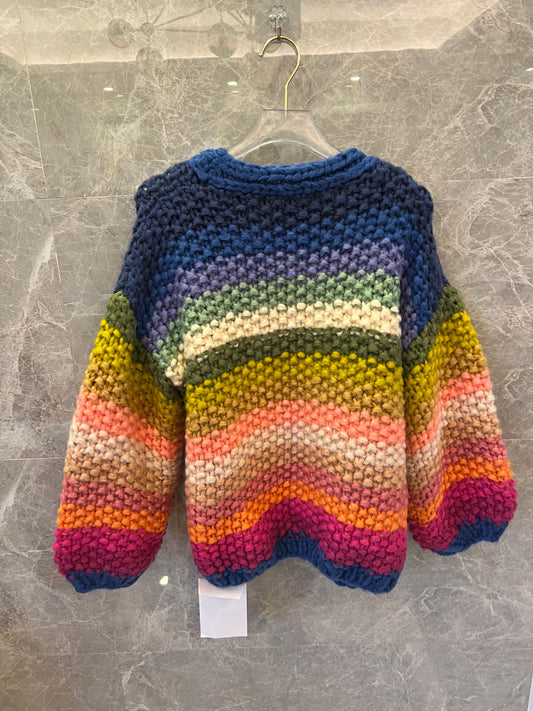 Chanel Hand-Knitted Bainbow Stripe Cardigan