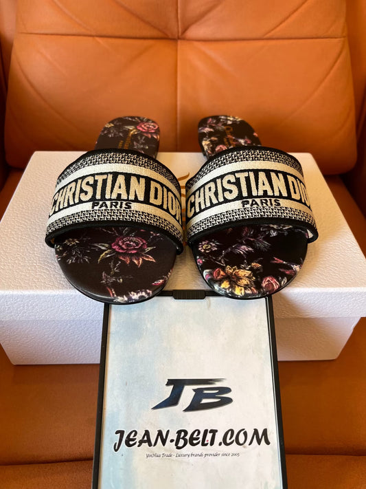 Christian Dior Floral Slide Sandals