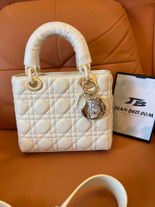 Christian Dior piel de cordero cannage my abcdior lady dior blanco