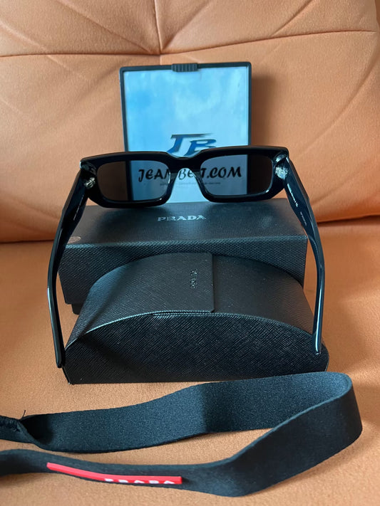 Prada rectangular black sunglasses - Saffiano Lux