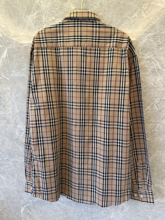 Burberry Classic Check Shirt with Red "TB" Monogram