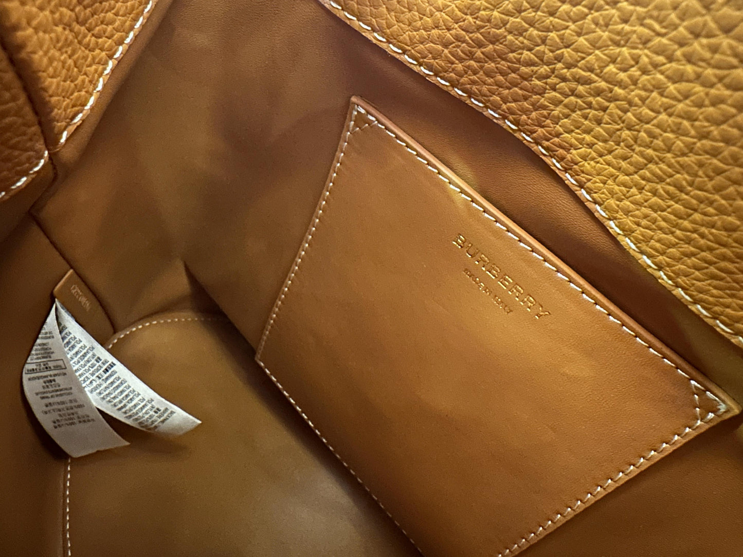 Burberry TB Mini Brown Leather Bucket Bag