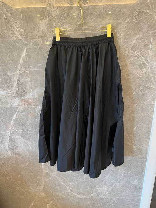 Prada nylon a-line midi skirt with embroidery