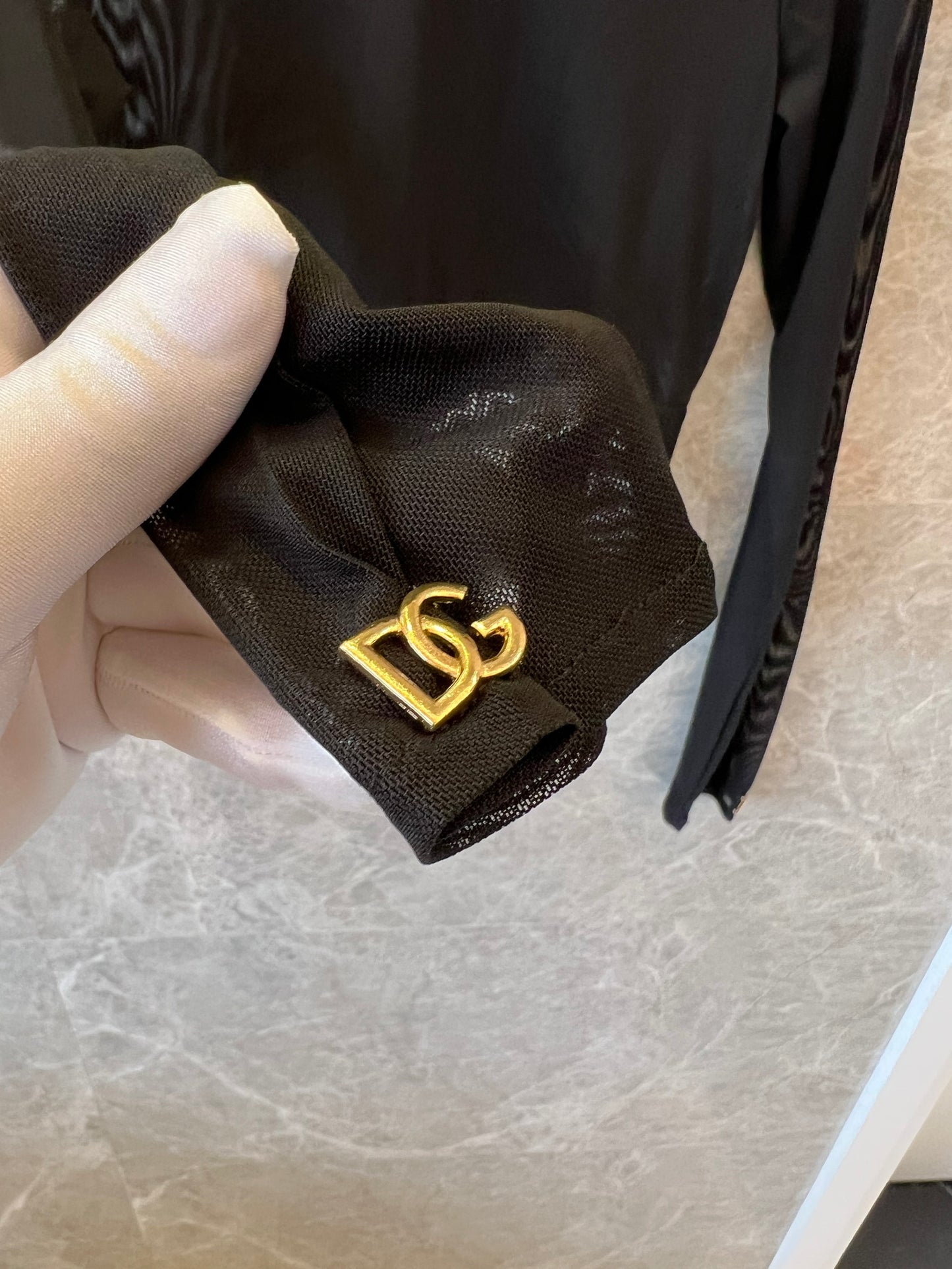 Conjunto de top curto e saia Dolce & Gabbana com cós alto e logo preto