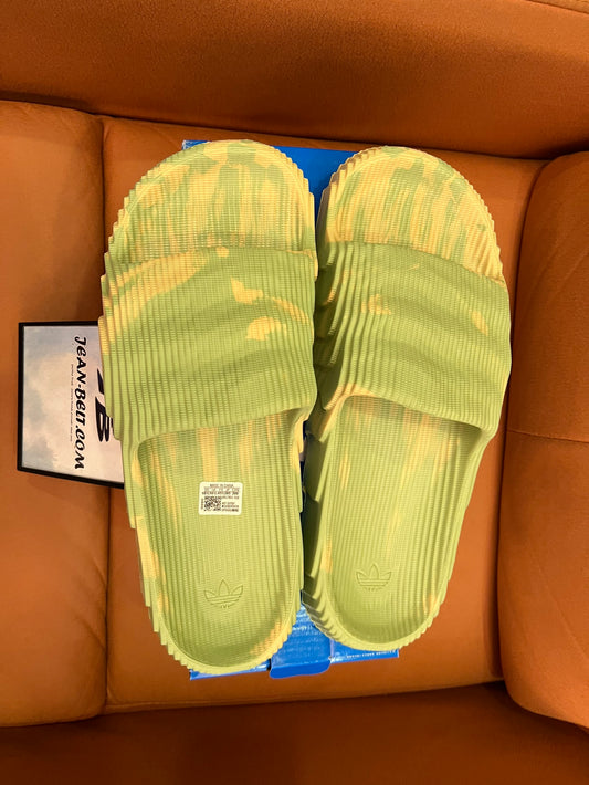 Adidas Adilette Slides -Tie-Dye Green and Yellow Edition