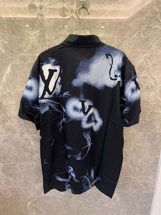 Camisa abotonada con estampado de silueta jazz negra de Louis Vuitton