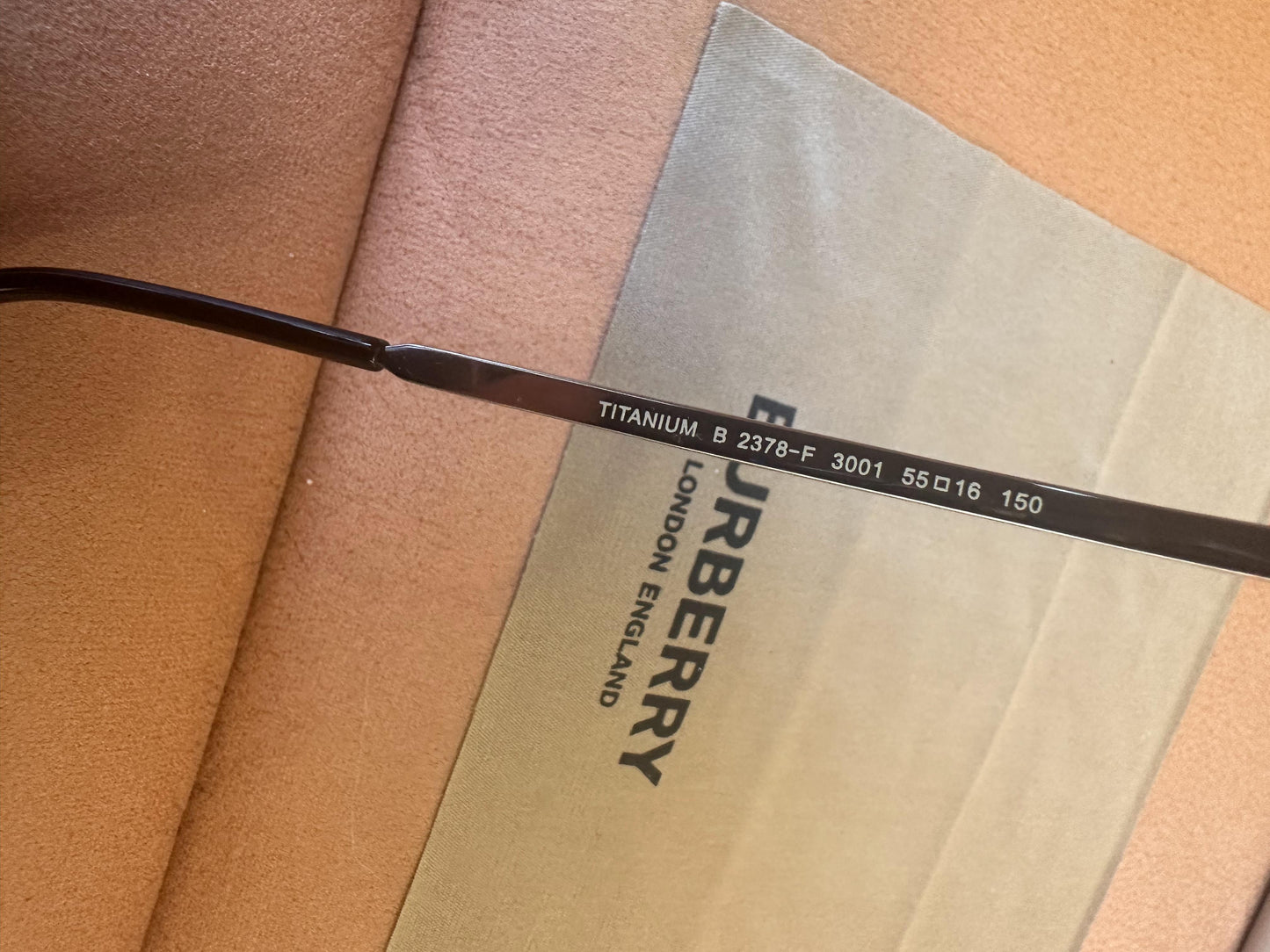 Burberry Rectangular Eyeglasses - Black Frame with Titanium Details