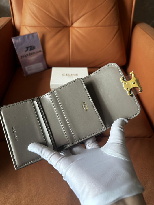 Celine Triomphe compact wallet – gray