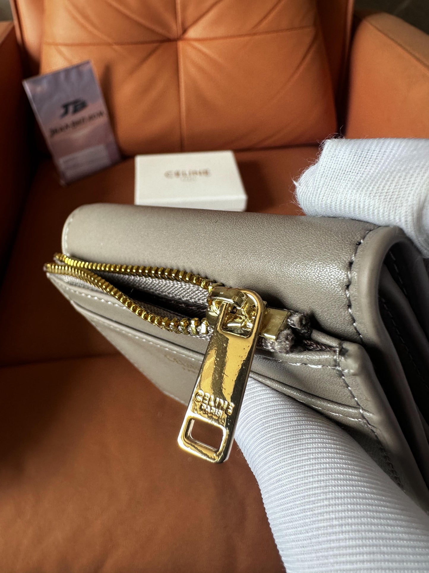 Celine Triomphe compact wallet – gray