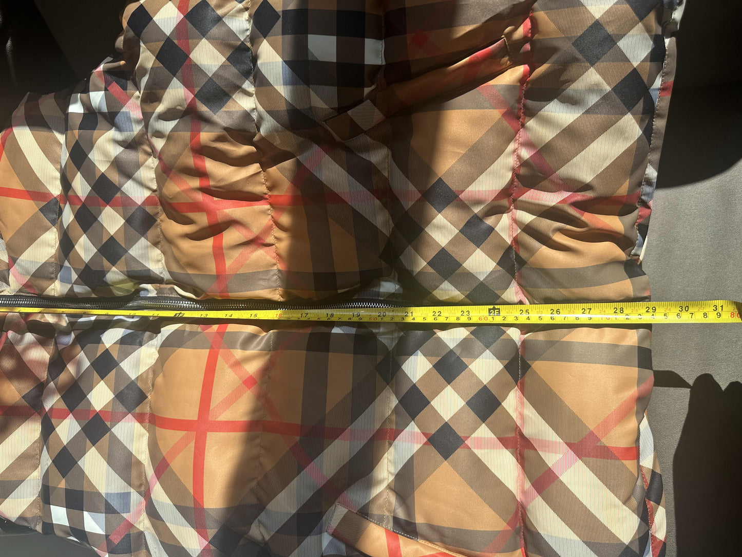 Burberry Vintage Check Quilted Down Vest in Classictan