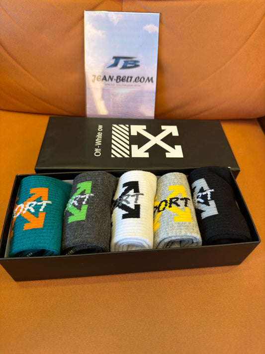 Off-White sport logo socks set – multicolor (5 pairs)