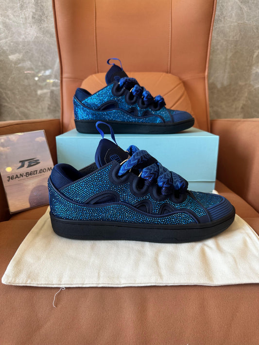 Zapatillas deportivas Lanvin en azul con detalles de pedrería
