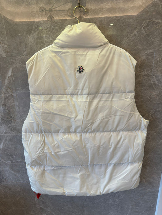 Chaleco acolchado blanco con logotipo de Palm Angels