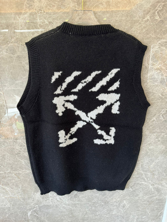 Off-White black knit vest with iconic arrows design