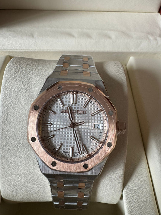 Audemars Piguet Royal Oak silver dial stainless steel & rose gold watch