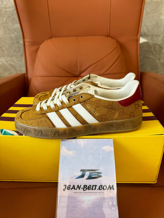 Adidas x Gucci Gazelle Monogram Brown Sneakers