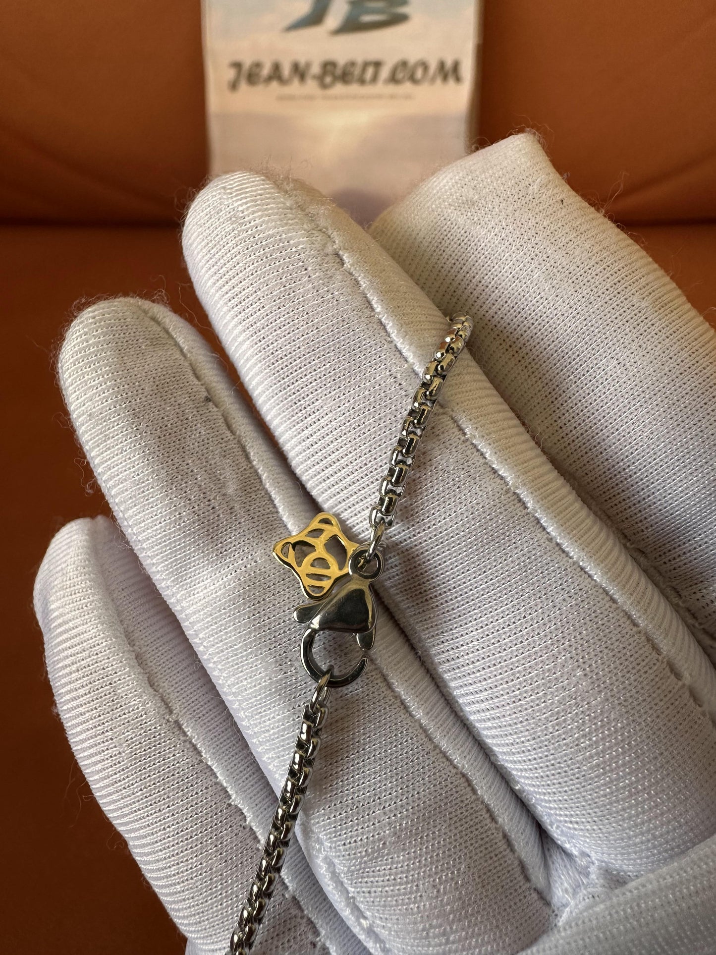 Conjunto de Colar e Pulseira Bvlgari em Prata de Lei