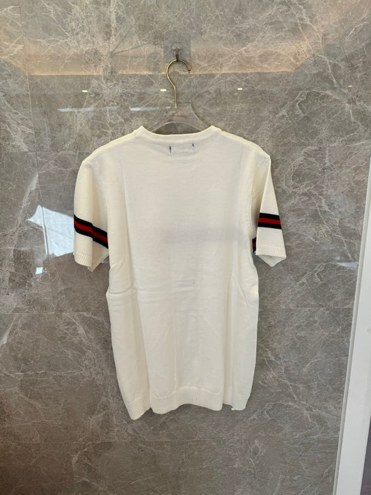 Top de punto de manga corta de Gucci con logotipo bordado