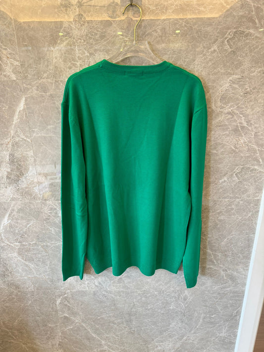 Suéter de punto con el logotipo verde de Gucci
