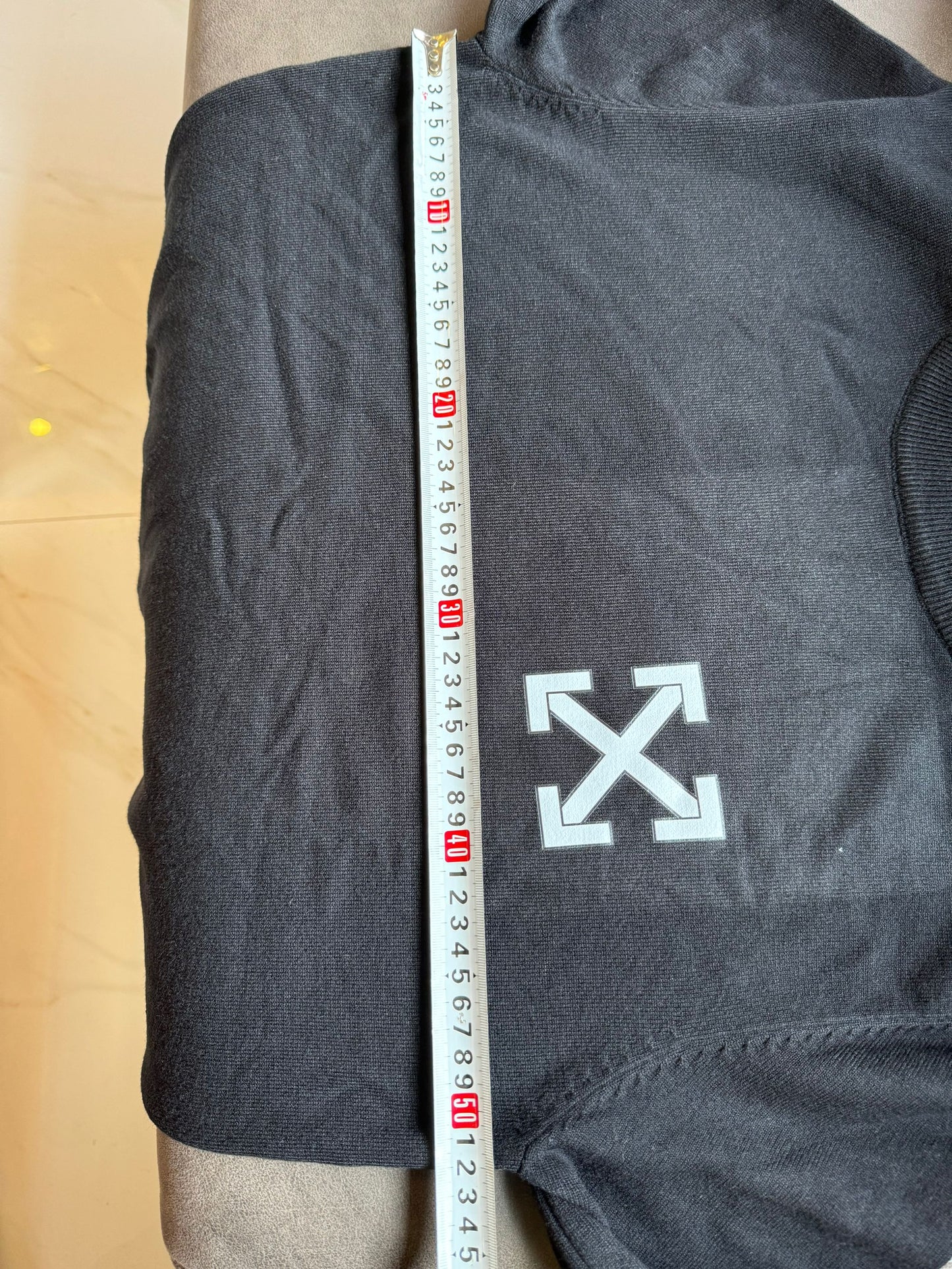 Off-White black crewneck sweater with arrows logo