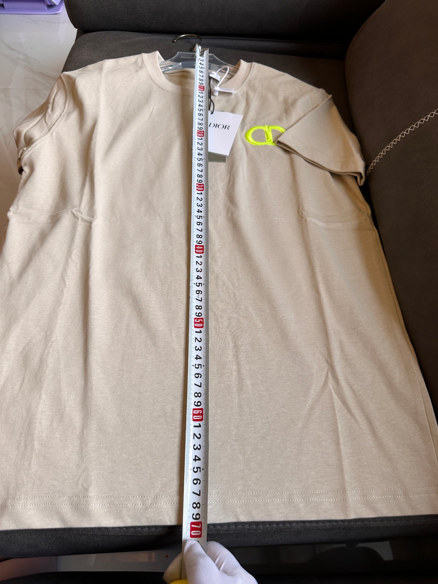 Camiseta icono de Christian Dior en jersey de algodón beige