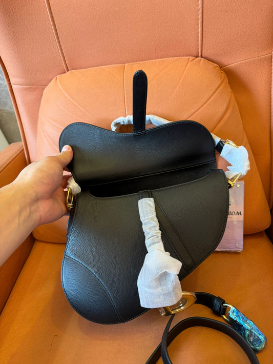 Bolso de mano Dior Saddle para mujer, color negro