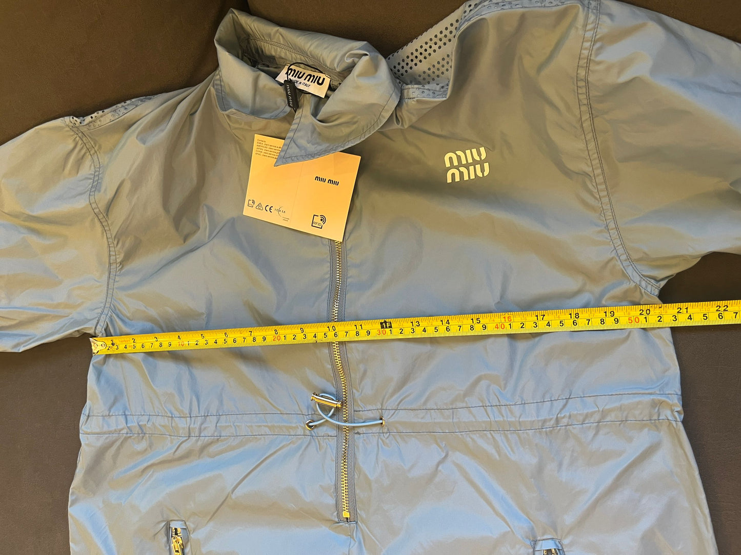 Robe mini en soie technique Miu Miu