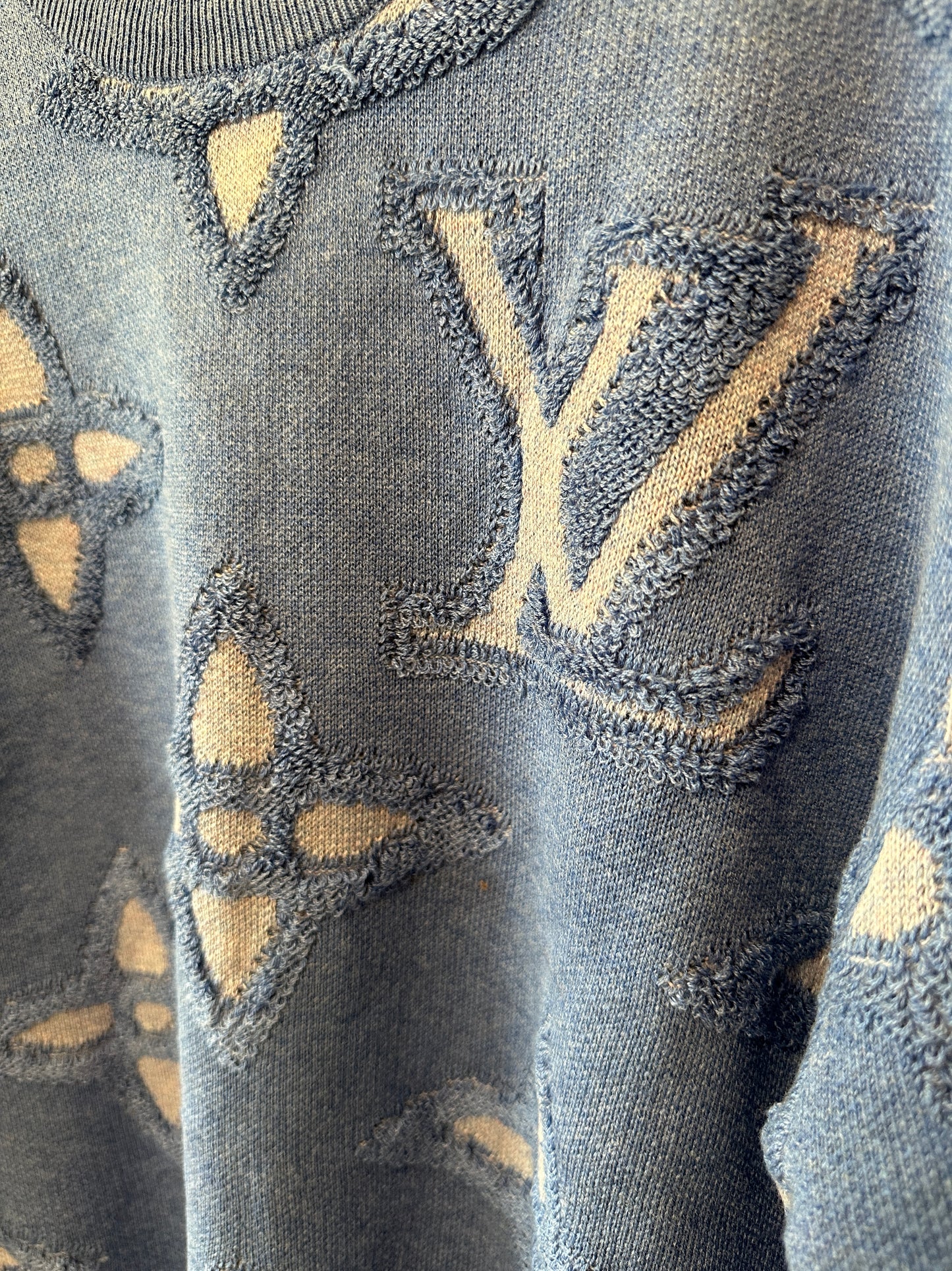 Louis Vuitton Monogram Knit Crewneck Sweater – Blue