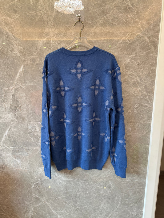 Louis Vuitton Monogram Knit Crewneck Sweater – Blue