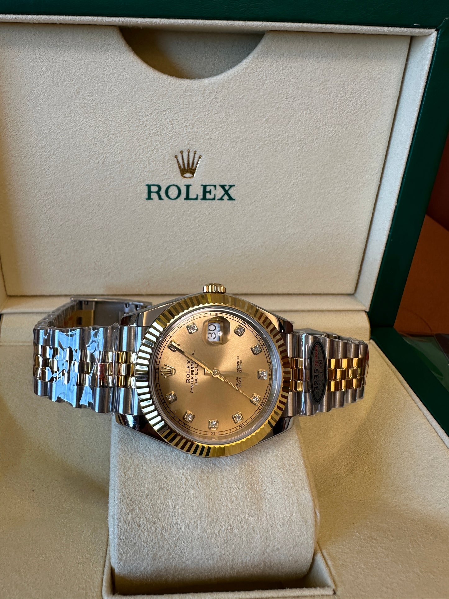 Rolex Datejust Gold Dial Diamond Markers Jubilee Bracelet Watch – 41mm