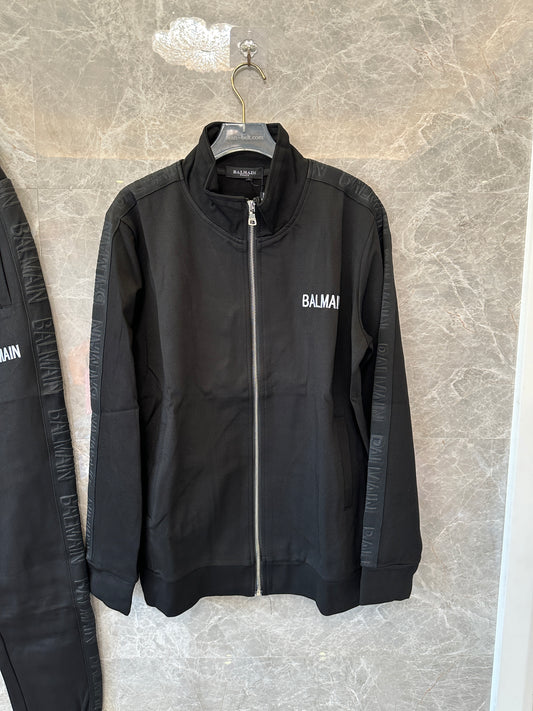 Balmain Black Zip Jacket & Jogger Set