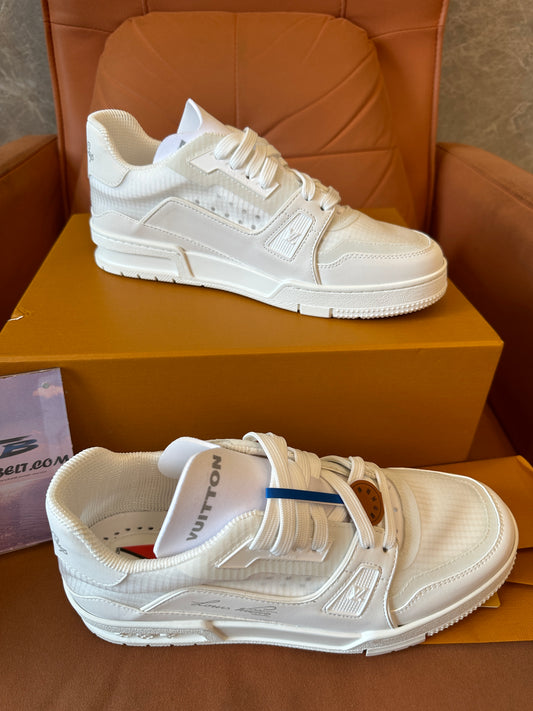 Louis Vuitton LV Trainer Sneakers – All White Monochrome Edition