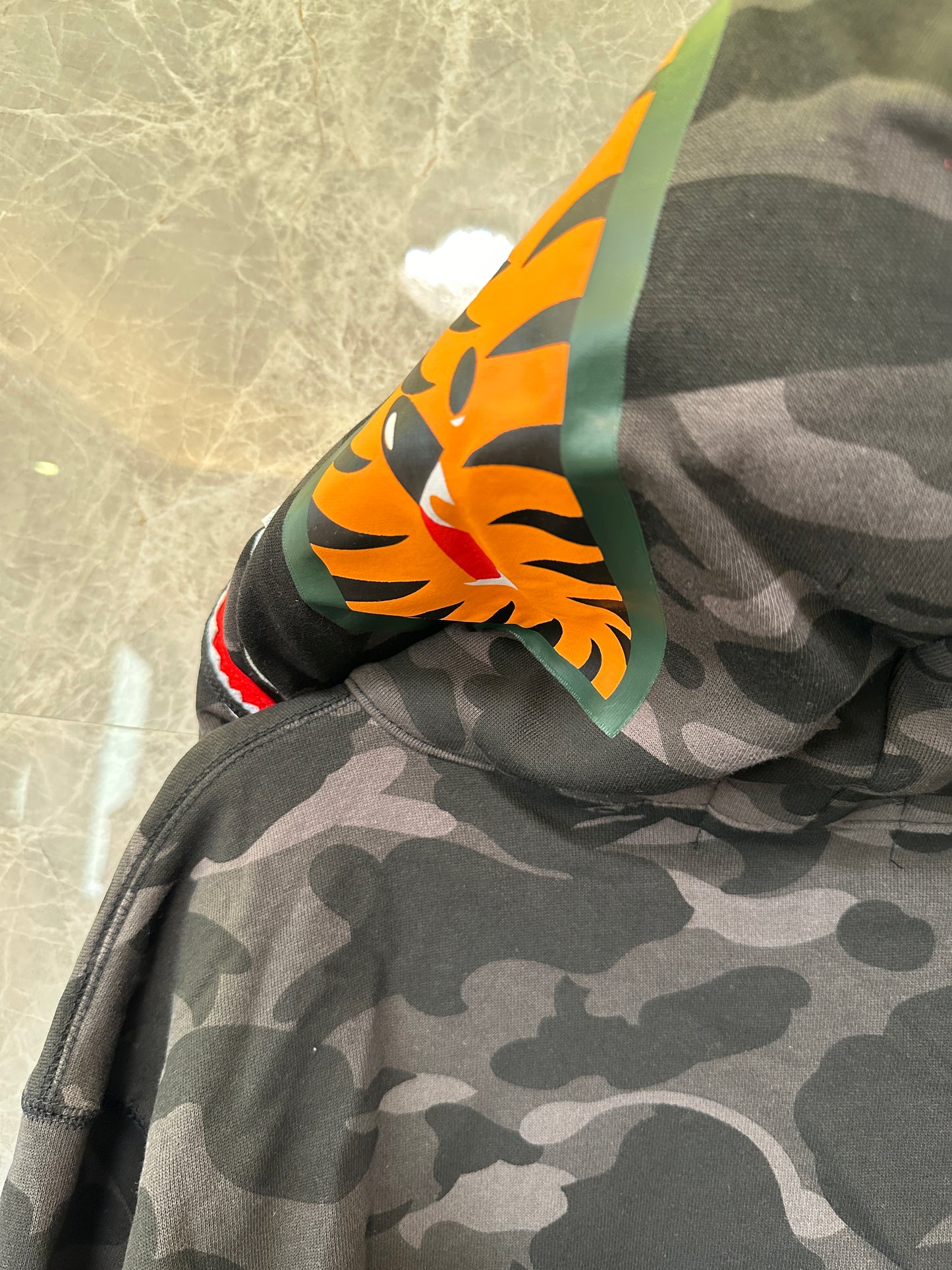 A Bathing Ape Black Camo Shark Zip Hoodie Full Zip Streetwear Jacket