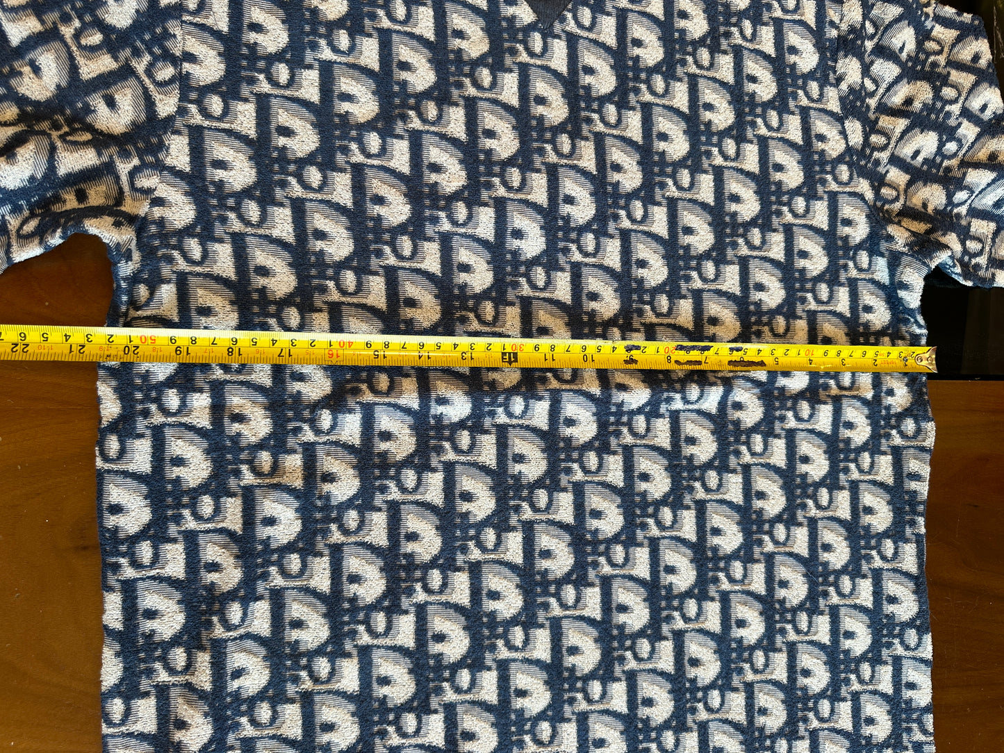 T-shirt Dior Oblique em malha Jacquard – Azul-Marinho