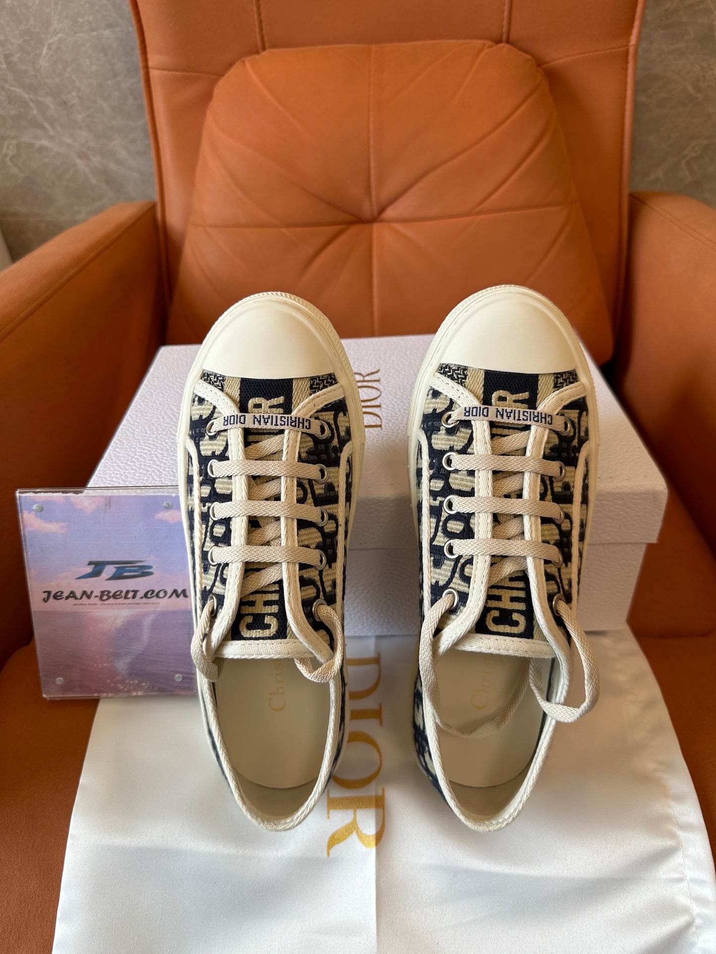 Dior Oblique Canvas Low Top Sneakers Beige Black
