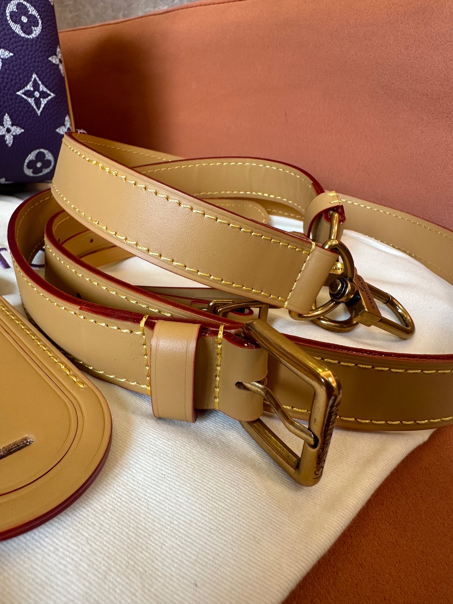 Louis Vuitton Speedy 30 Bandoulière Monogram Purple Leather Set Bag