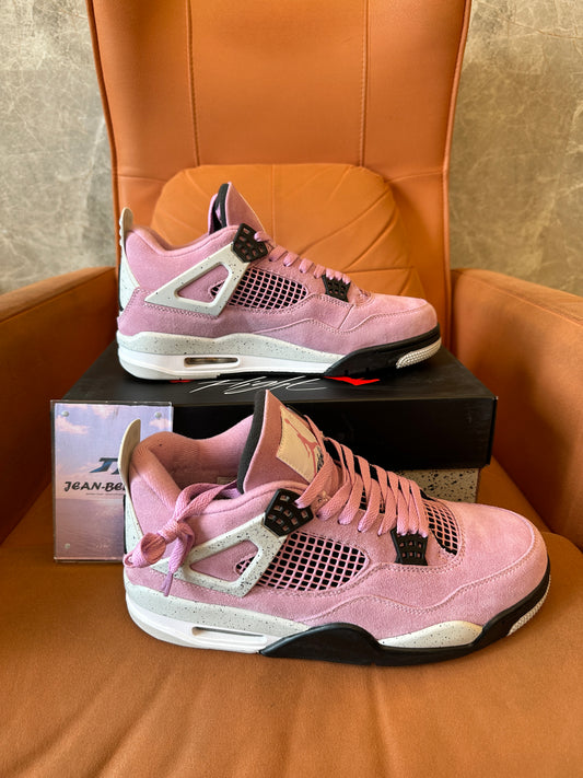 Air Jordan 4 Retro Pink Suede Sneakers