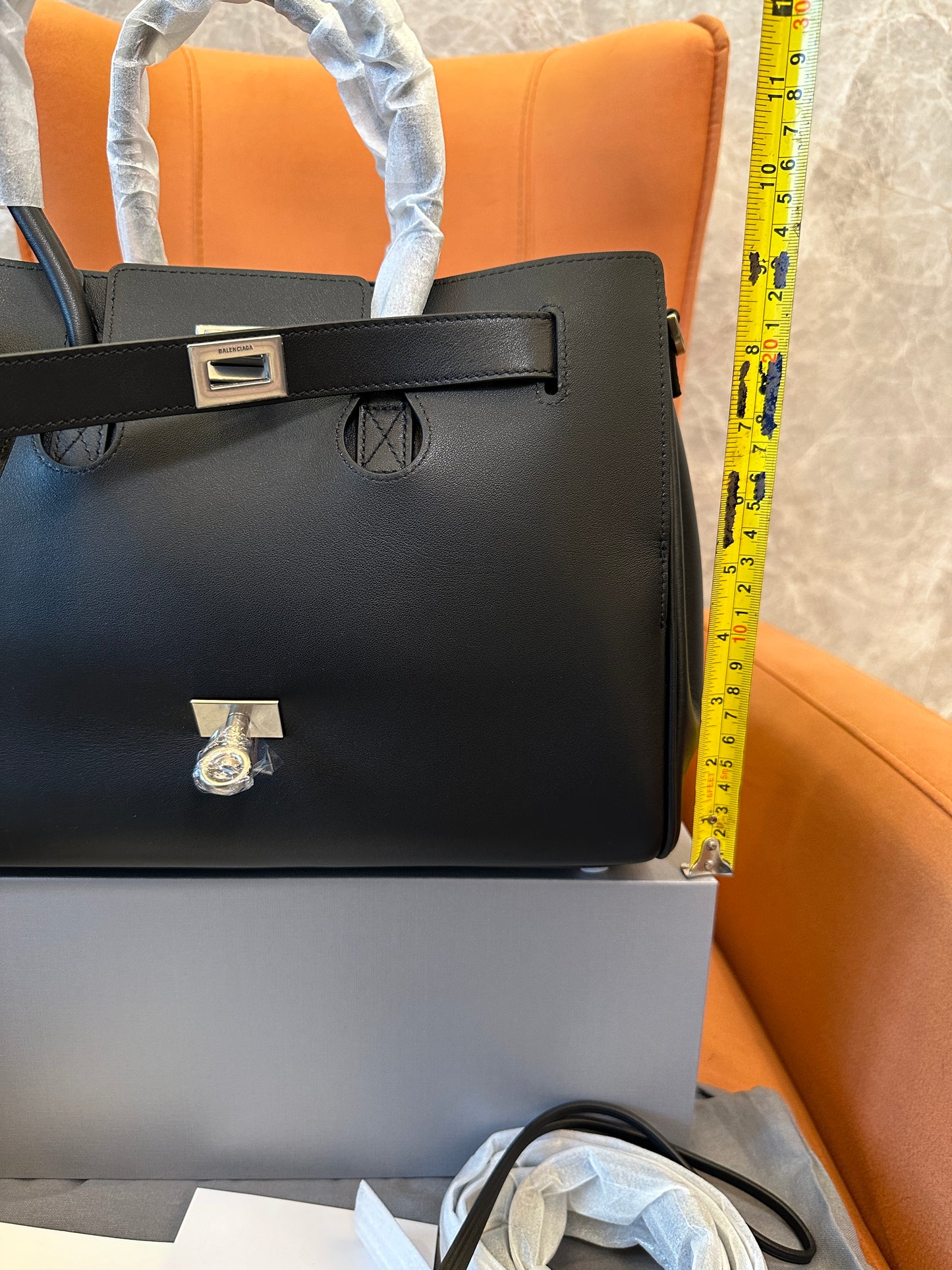 Balenciaga Bel Air Large Leather Tote Bag Black
